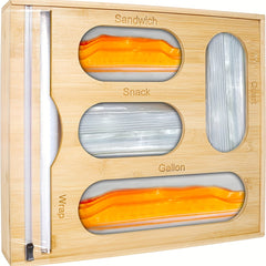 Bamboo Storage Bag & Nail Stickers Drawer Organizer Set