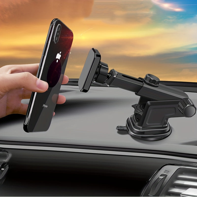 Magnetic Car Phone Holder Telescopic Dashboard & Windshield Bracket