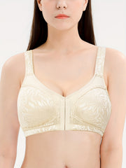 Women's No Rim Full Cup Bra Double Front Button Underwear