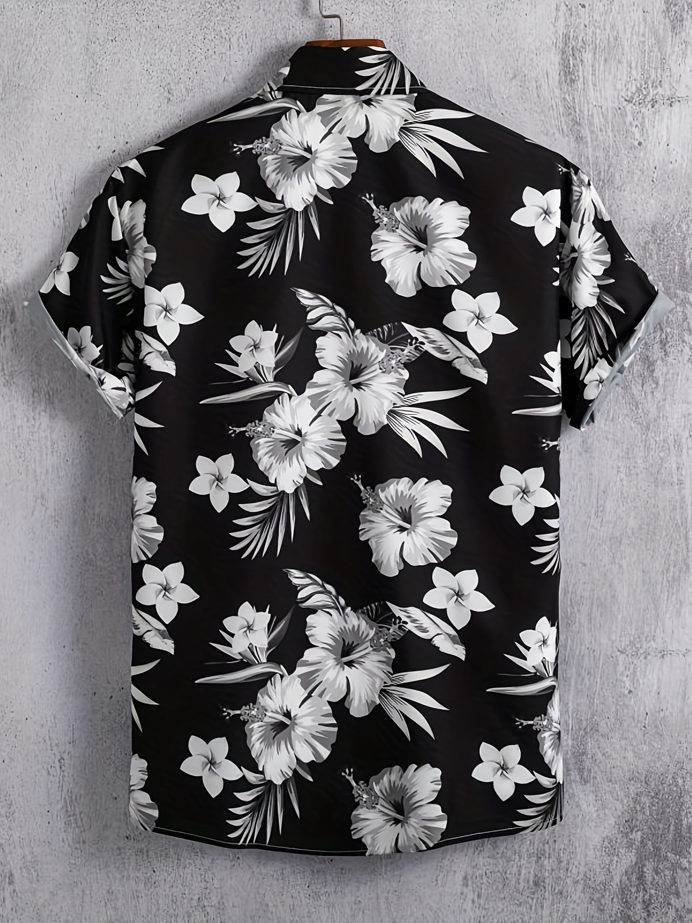 Hawaiian Style Flower Pattern Men's Short Sleeve Shirt