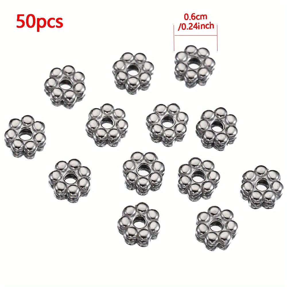50pcs Golden Daisy Spacer Beads Charms for DIY Jewelry Making