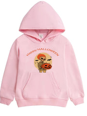 Skeleton Pumpkin Halloween Pattern Hoodie Sweatshirt for Girls