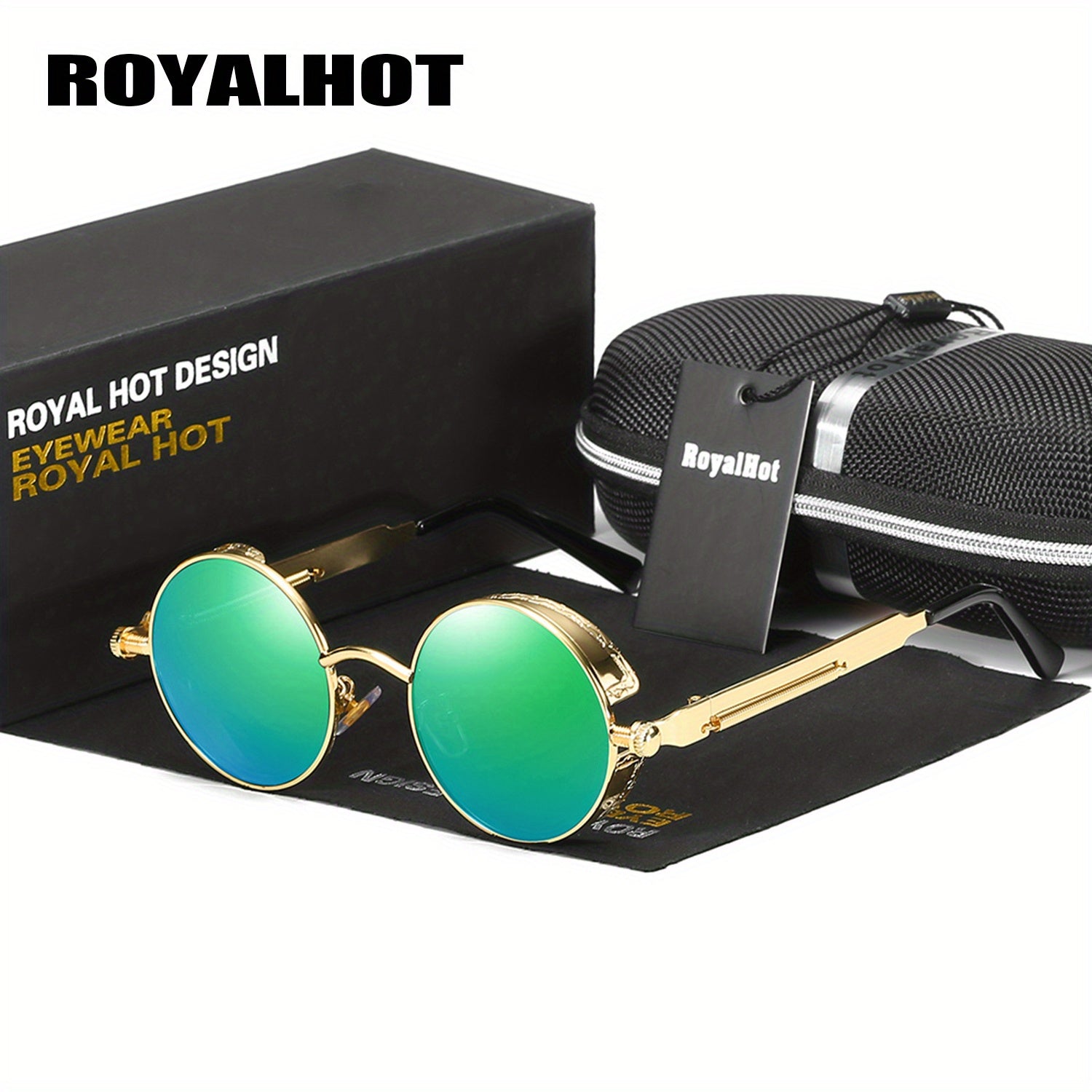 RoyalHot Men's Polarized Round Frame Vintage Sunglasses