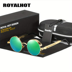 RoyalHot Men's Polarized Round Frame Vintage Sunglasses