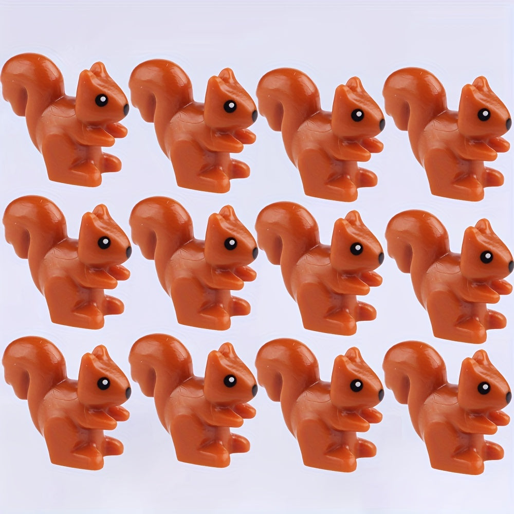 Mini Squirrel Block Toys Set Forest Animal DIY Desk Decoration Christmas Gift