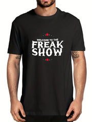 Freak Show Men's Letter Print T-shirt Casual Tee