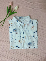 Floral Print Button Up Long Sleeve Blouse
