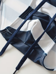 Men's Stripe Drawstring Triangle Briefs Swim Shorts