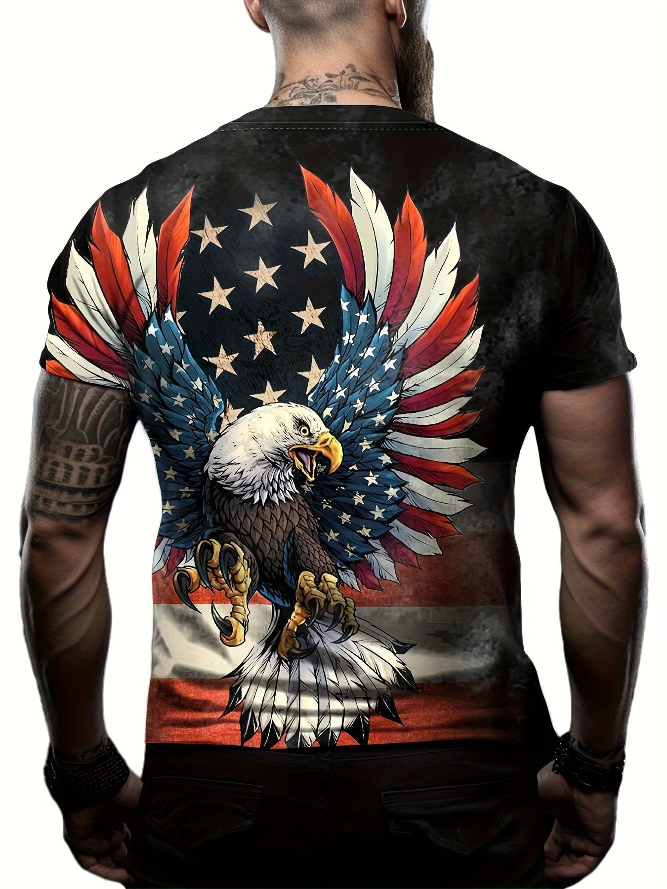 Eagle Print Men's Graphic T shirt Casual Comfy Tees For Summer