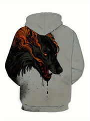 Men's Casual Wolf 3D Print Hoodie Sweatshirt