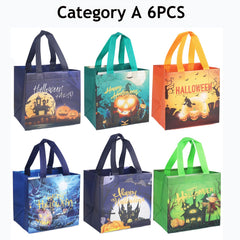6pcs Halloween Bags Trick Or Treat Tote Gift Bags With Handles
