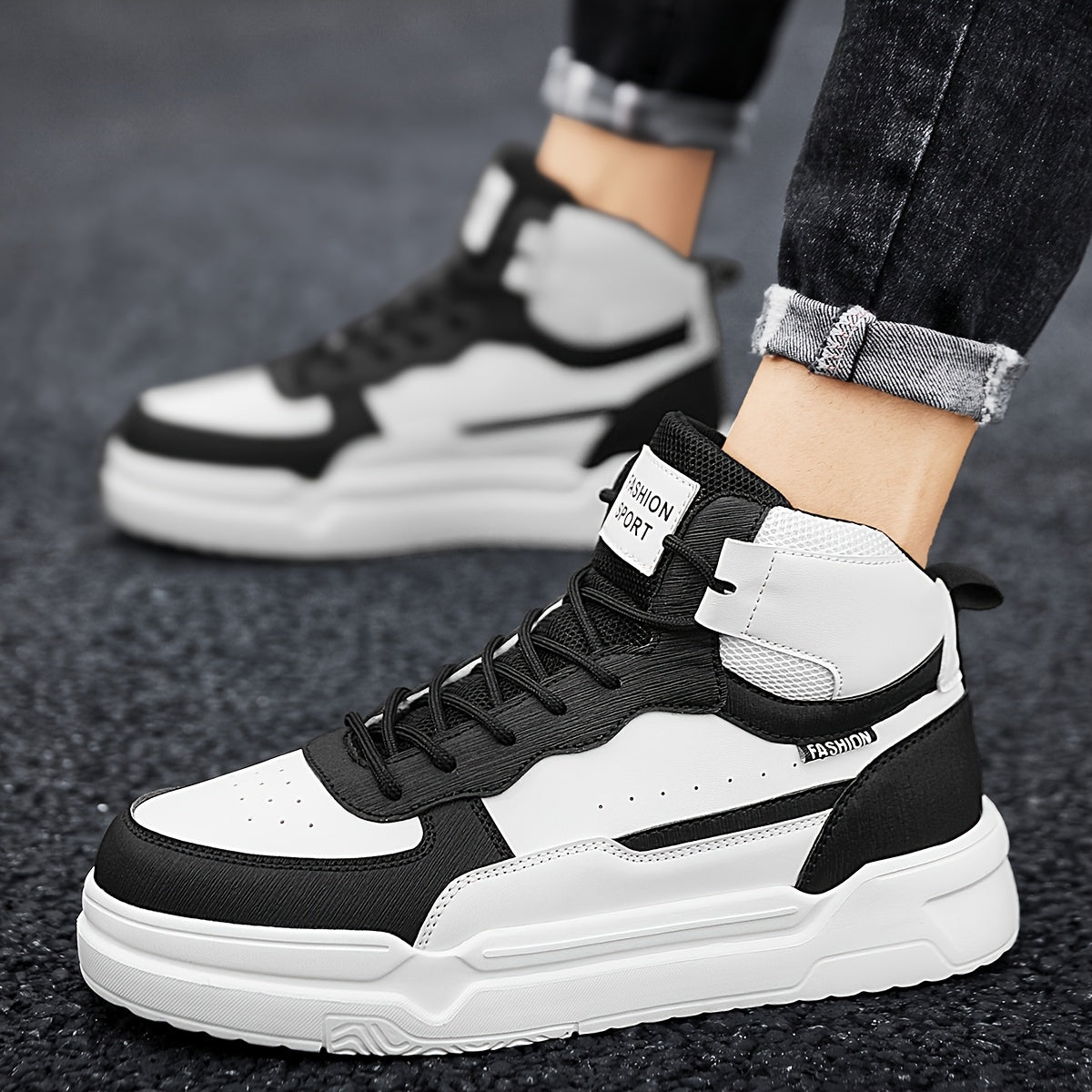 Men's High Top Skate Shoes Non Slip Soft Sole Sneakers