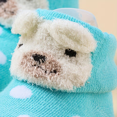3 Pairs Baby Girls Cartoon Animal Non Slip Floor Socks