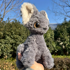 Gray Kitten Stuffed Animal Soft Fluffy Ears Cuddly House Cat Simulation