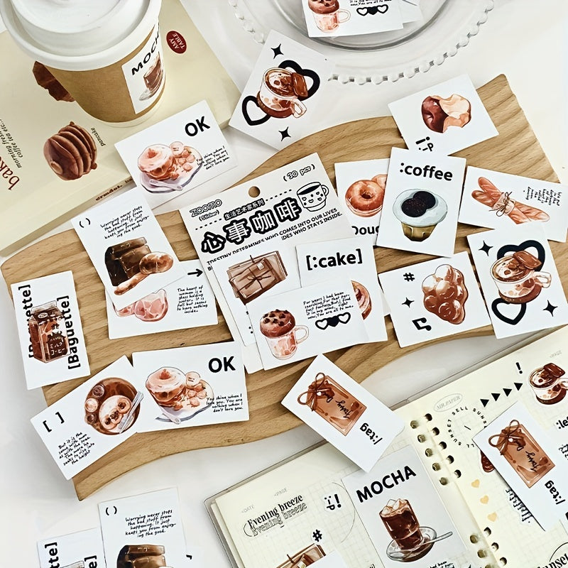 30 Sweet Dessert & Snack Sticker Sheets - Scrapbook & Notebook Decoration