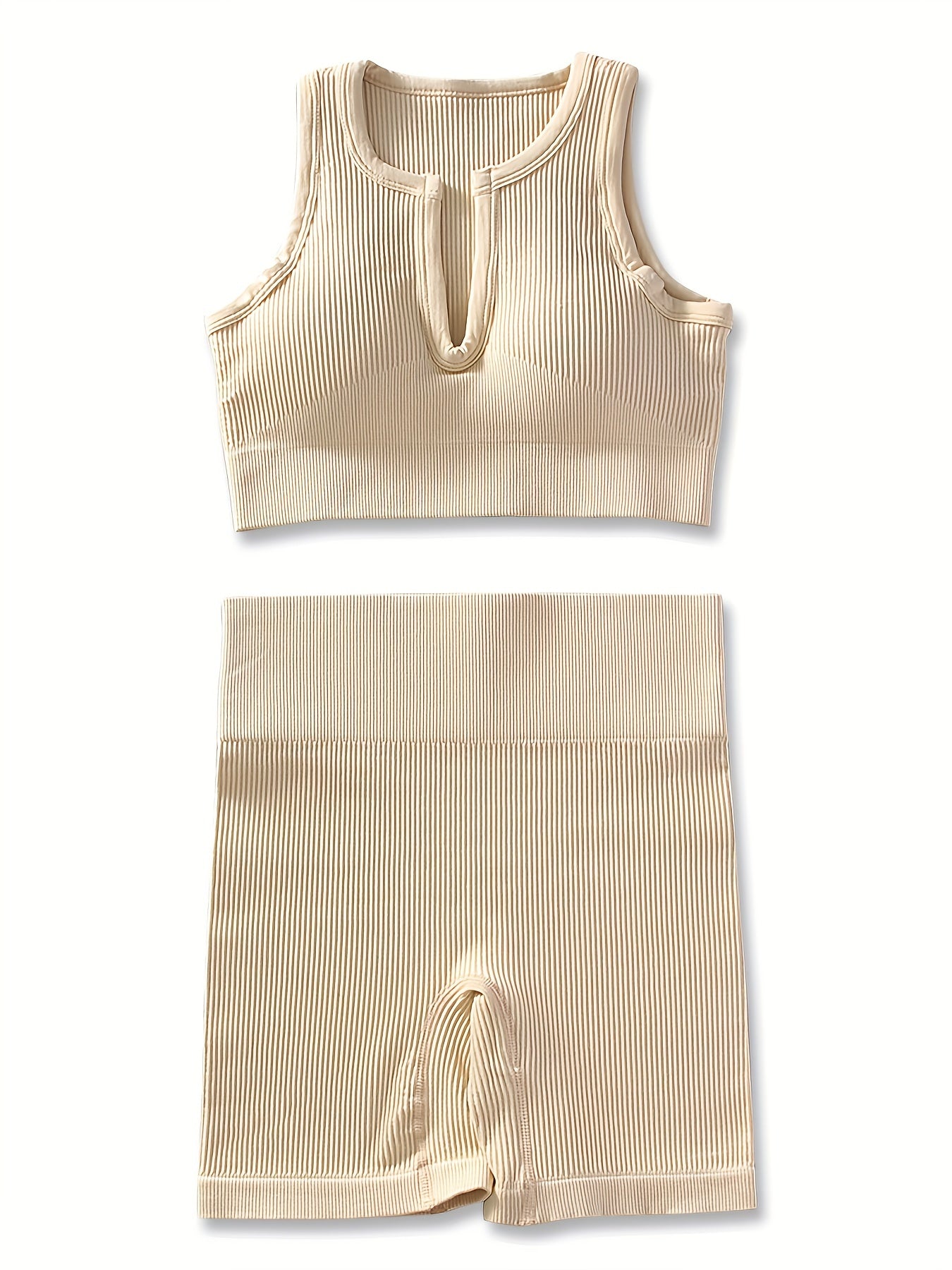 Ribbed Workout Set: Tank Top & Leggings for Women
