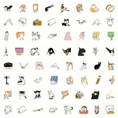60pcs Funny Kitten Graffiti Stickers for Laptop Desk