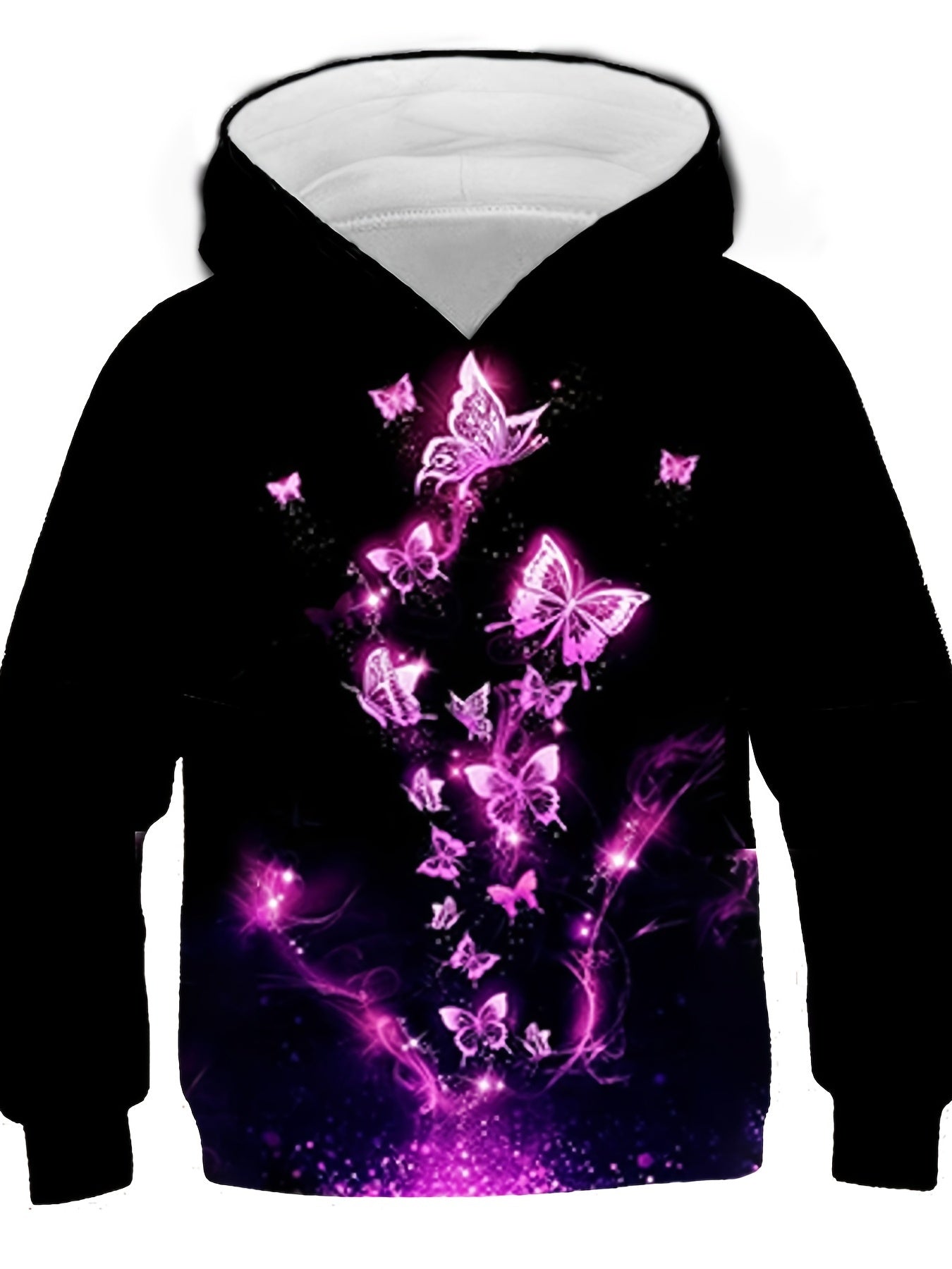 Kids Cartoon Butterfly 3D Print Hooded Sweatshirt Teen Stylish Hoodie