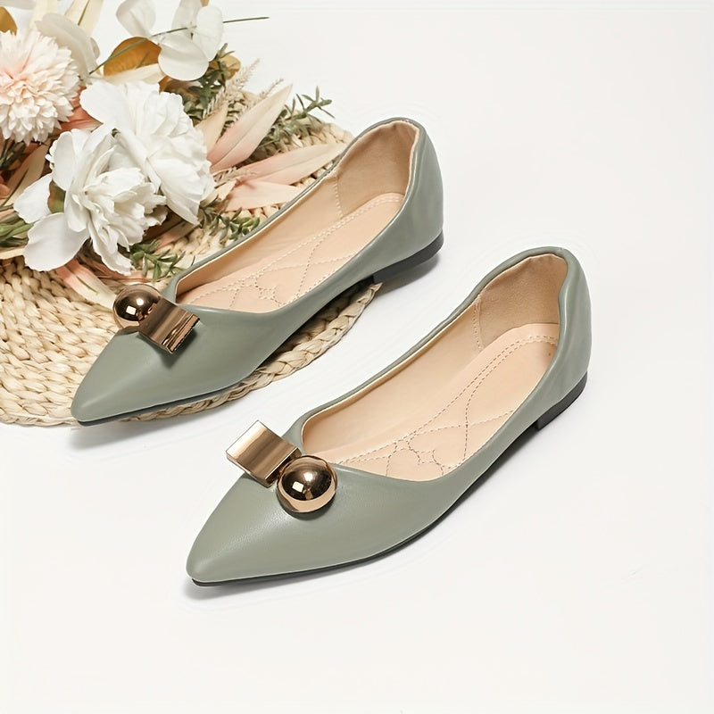 Women's Pointed Toe Ballet Flats Soft Sole Slip On Shoes