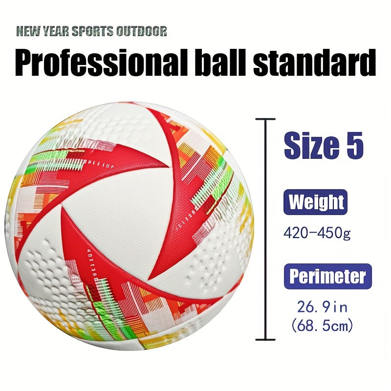 Durable Size 5 Soccer Ball Seamless Football For Training&competition