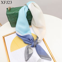 65cm Chiffon Scarf Print Thin Neckerchief Classic Travel Head Wrap Hair