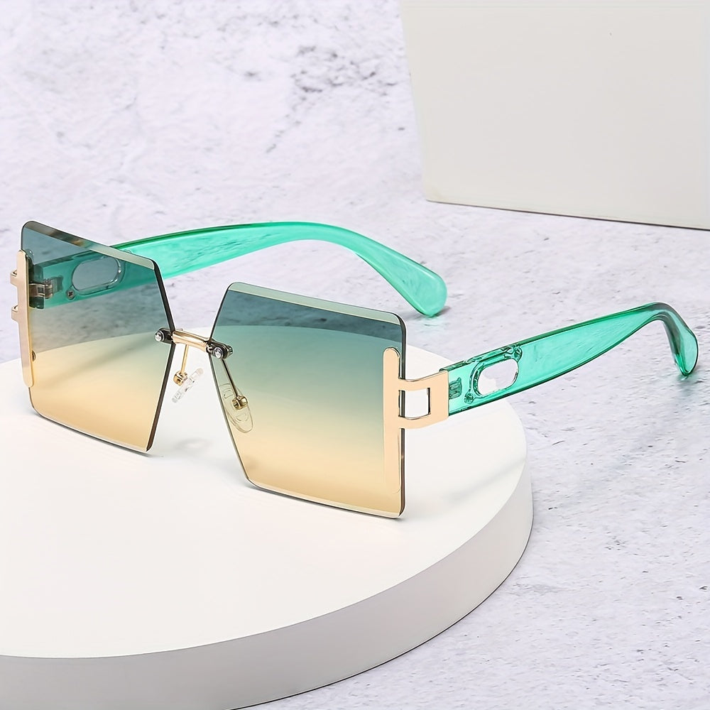 Oversized Square Frame Sunglasses Gradient Lens Glasses