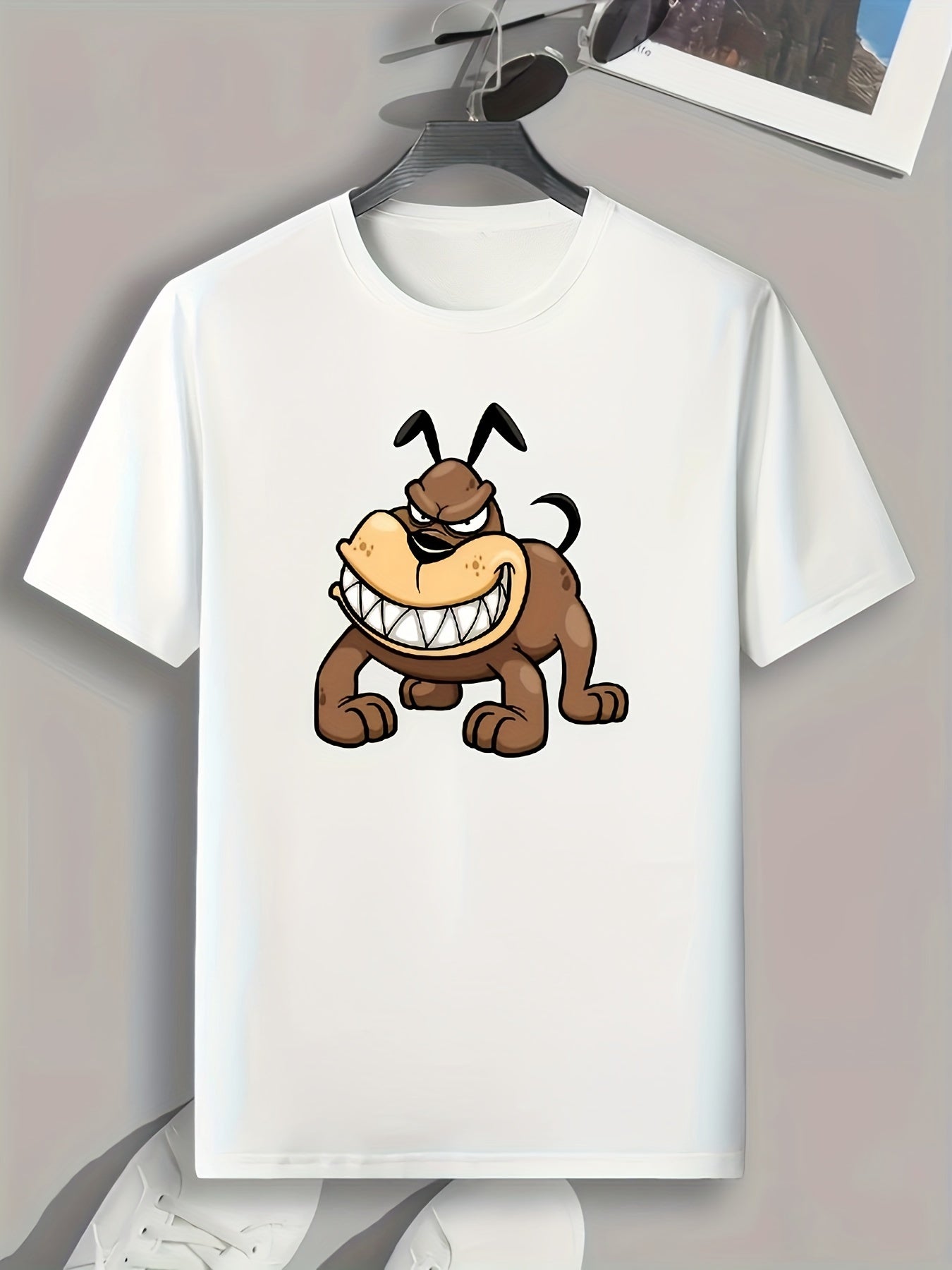Angry Cartoon Print Men's Graphic T shirt for Summer
