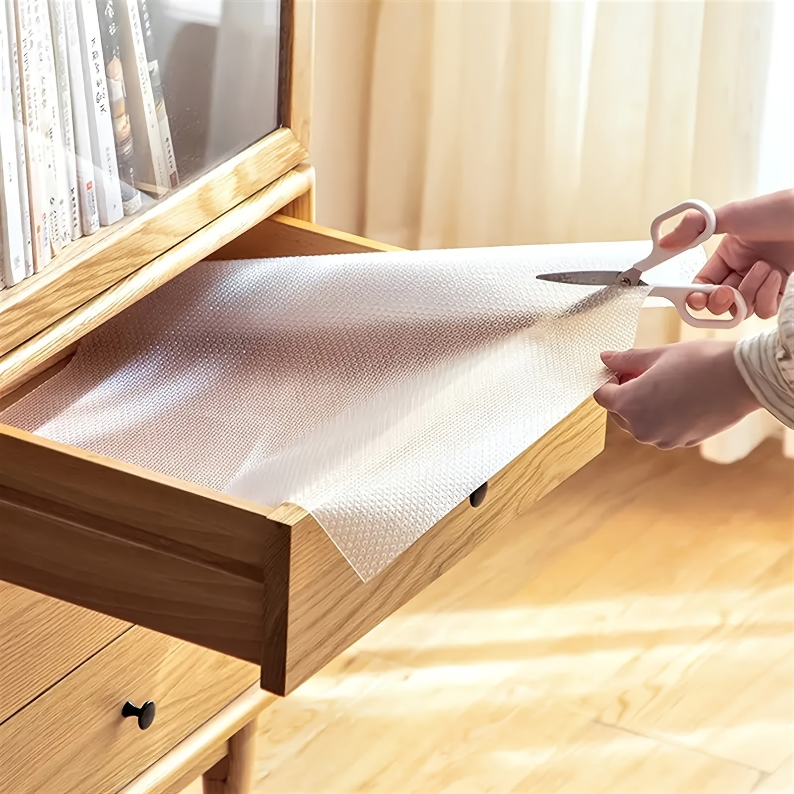 Non Adhesive Waterproof Shelf Liners for Cabinets, Desks