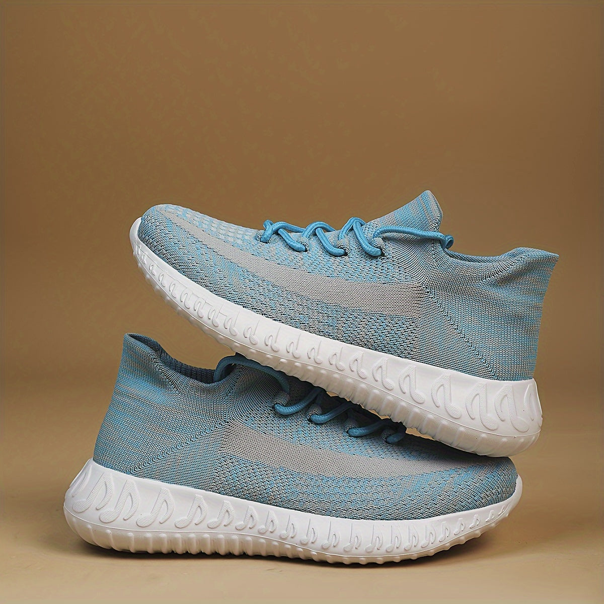 Women's Breathable Running Shoes Elastic Lace Up Block Flying W