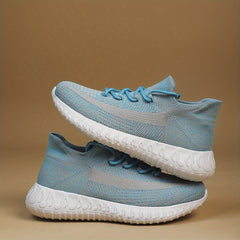 Women's Breathable Running Shoes Elastic Lace Up Block Flying W