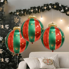3pcs 27in Christmas Hanging Ball Aluminum Film Balloon