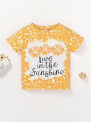 Baby Girls Sunshine Polka Dot Sunflowers Cotton T shirt Tees Tops