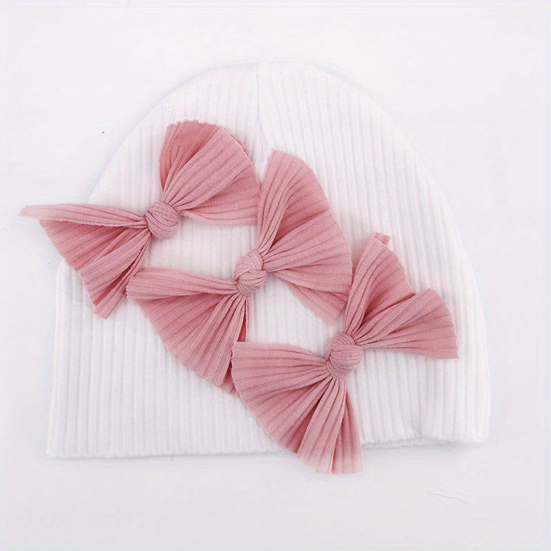 Soft & Cozy Baby Bows Beanies for Autumn & Winter