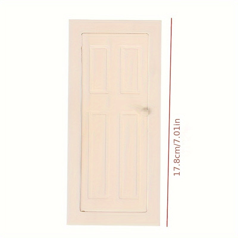 1:12 Scale Wooden Dollhouse Door, Hinges & Knob, Light Wood Finish