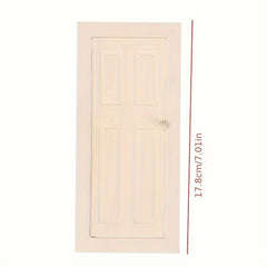 1:12 Scale Wooden Dollhouse Door, Hinges & Knob, Light Wood Finish