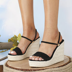 Women's Espadrille Wedge Sandals Slip On Heels Slingback Platform Sandals