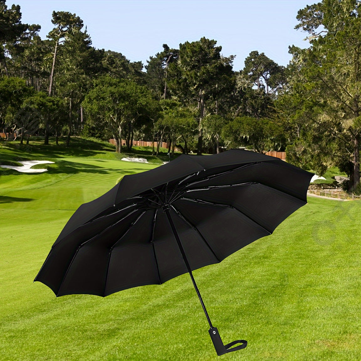 Wind Resistant 3 Fold Auto Umbrella 12 Bones Big Umbrella