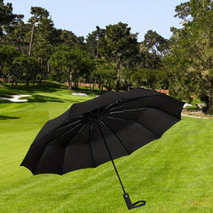 Wind Resistant 3 Fold Auto Umbrella 12 Bones Big Umbrella