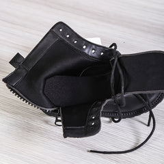 Girls Lace Up Ankle Boots Non Slip Side Zipper Comfortable Kids Shoes
