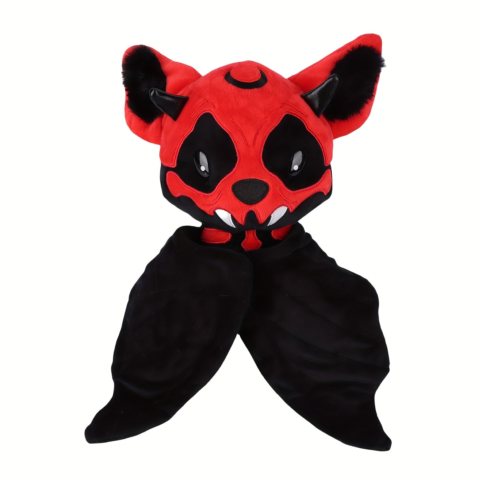 Halloween Skeleton Bat Plush Toy with Orange Wings Soft Stuffed Animal Red