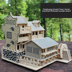 Upgrade Phoenix Ancient Town 3D Model DIY Assembly Wooden Building Toy