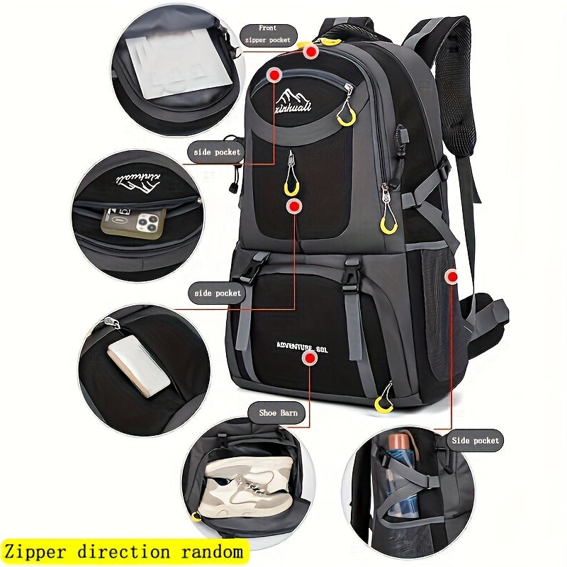 Large Capacity Adventure Backpack for Outdoor Hiking & Traveling