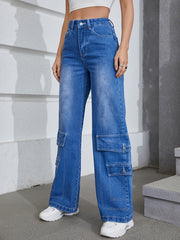 High Waist Wide Leg Jeans Casual Denim Pants