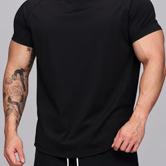 Men's Stretch Round Neck Tee Shirt Summer Casual Sports T-shirt