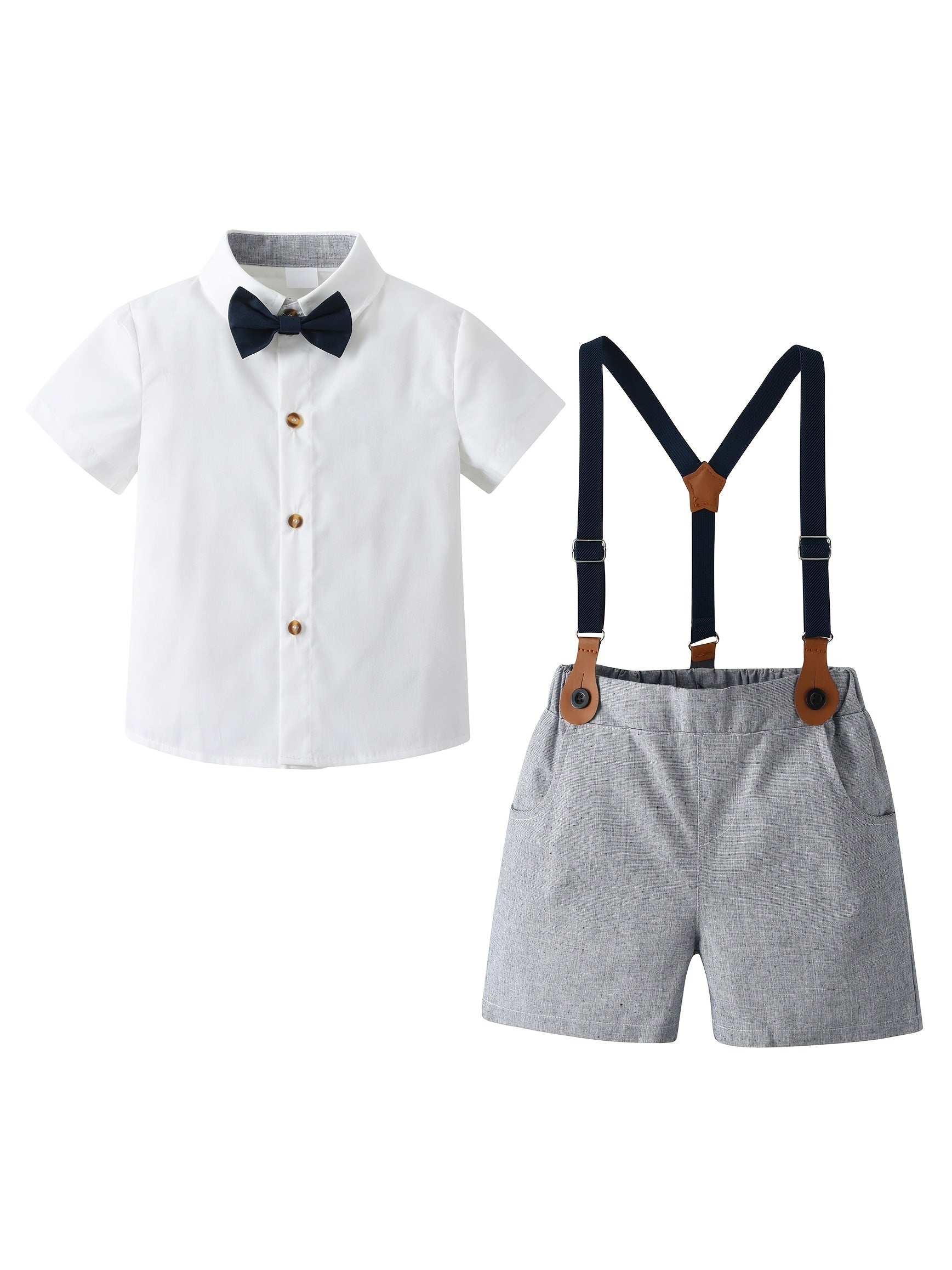 Boys Teen Casual Short Sleeve Gentleman Set Clothes For Summer