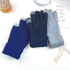Adult Winter Knitted Gloves Unisex Warm Short Gloves for Women & Men