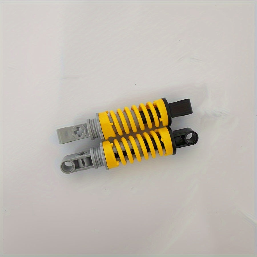 2pcs Motorcycle Shock Absorber Springs with Yellow Accents
