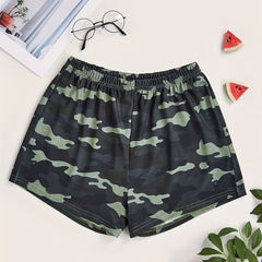 Camouflage Print Sports Casual Shorts Women's Clothing