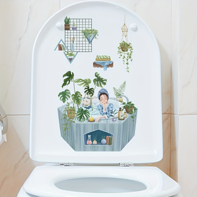 Waterproof Home Decor Toilet Sticker - Removable PVC Sticker