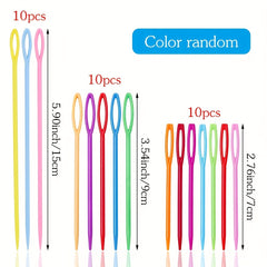 30pcs Large Eye Plastic Needles 6 8 14 Plastic Weaving Needles Yarn Learning